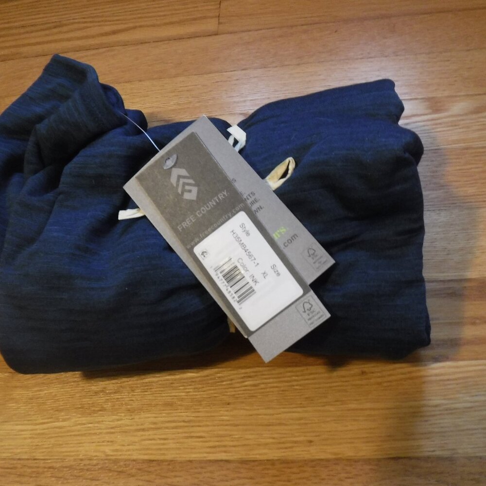 Free Country Mens Force Grid Base Layer Size XL Blue Shirt NWT Long Sleeve